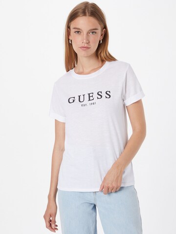 T-shirt GUESS en blanc : devant