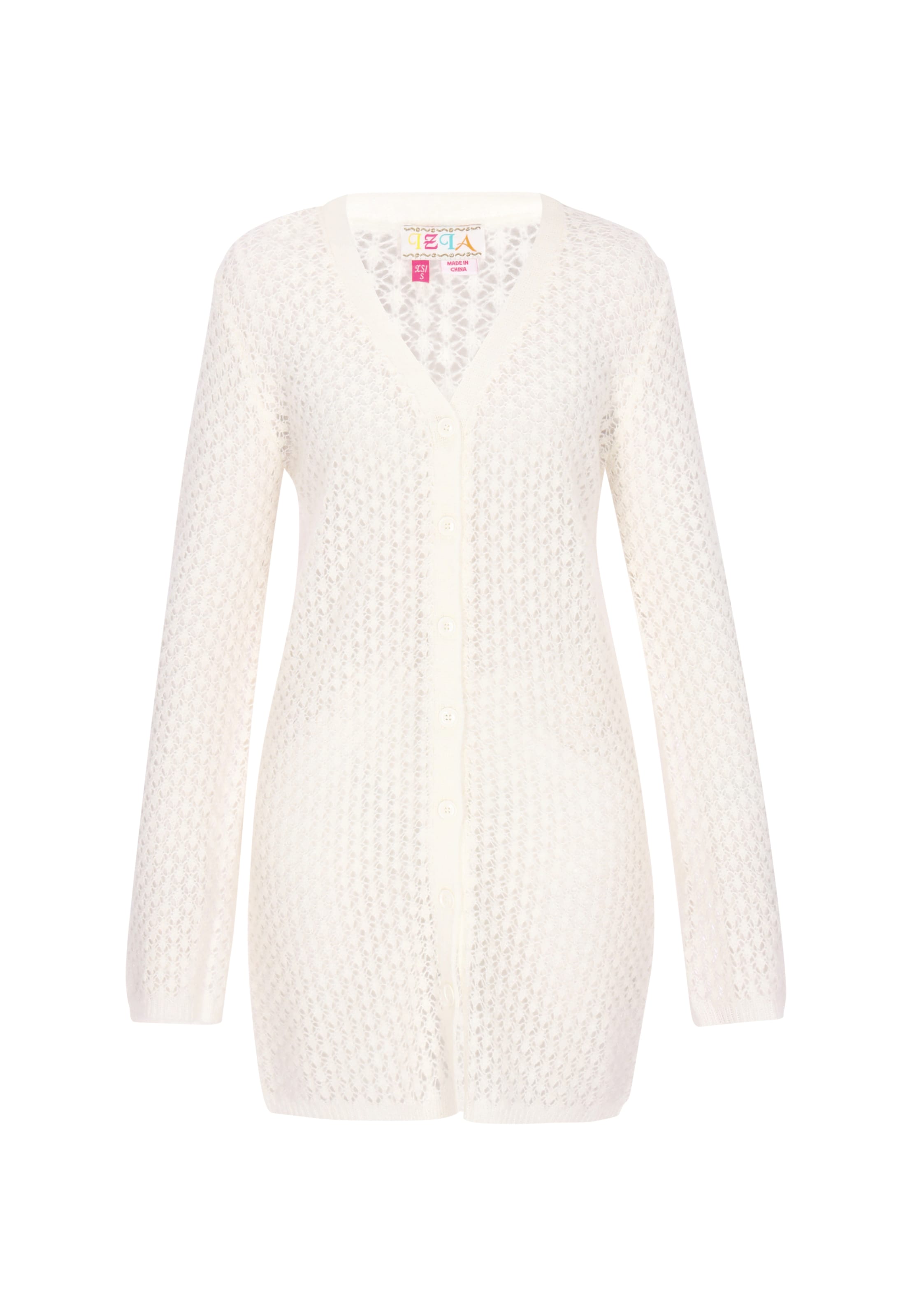 IZIA Gebreid vest in Wit: voorkant