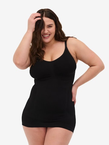 Devoted by Zizzi Shaping Top in Black: front