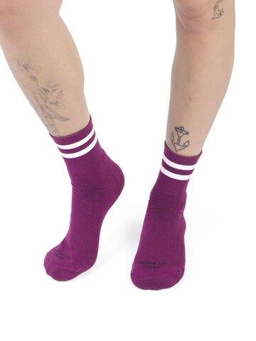 American Socks Ankle Socks 'Plum' in Red