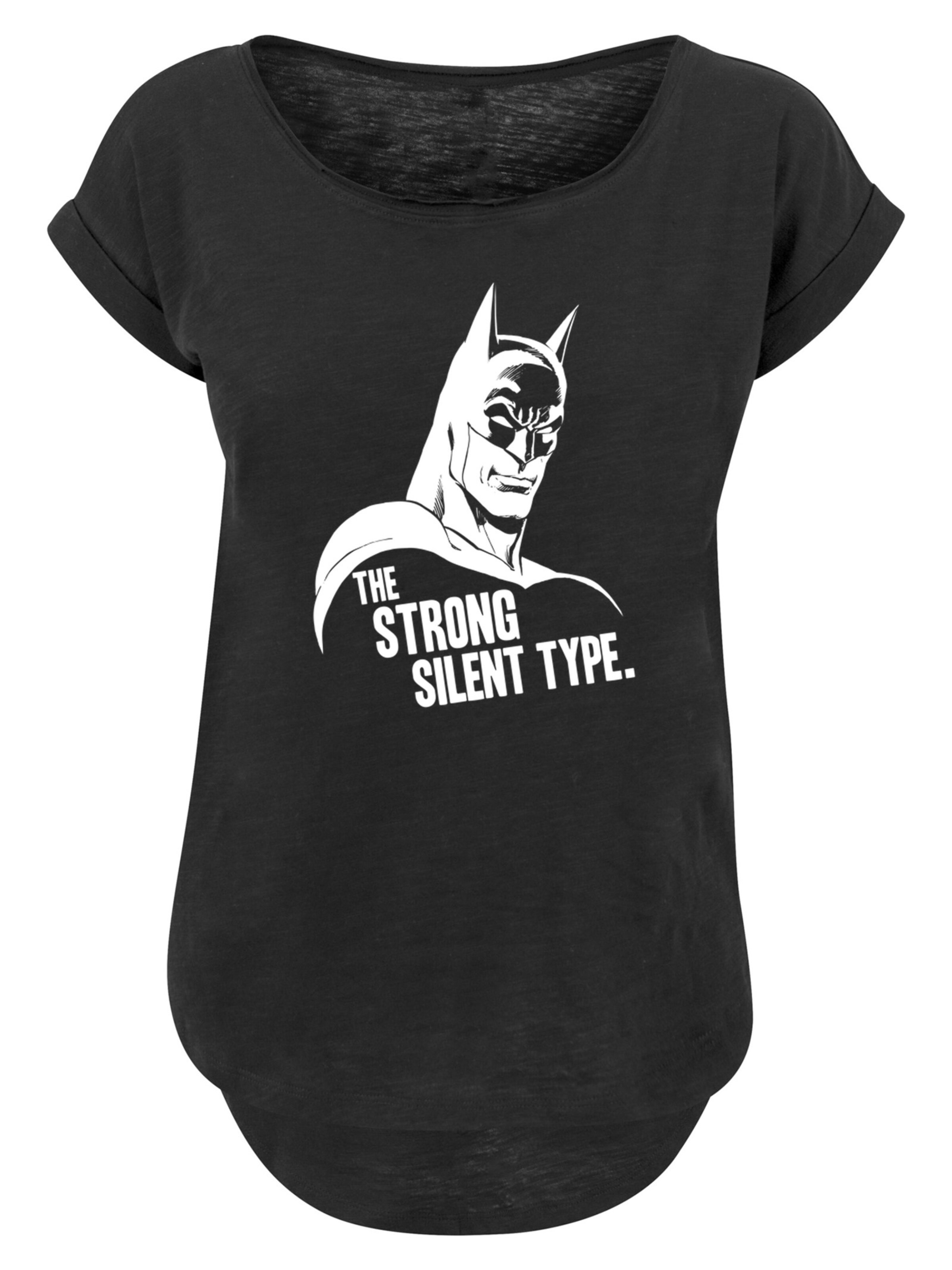 F4NT4STIC Shirt 'Batman Strong Silent' in Black: front