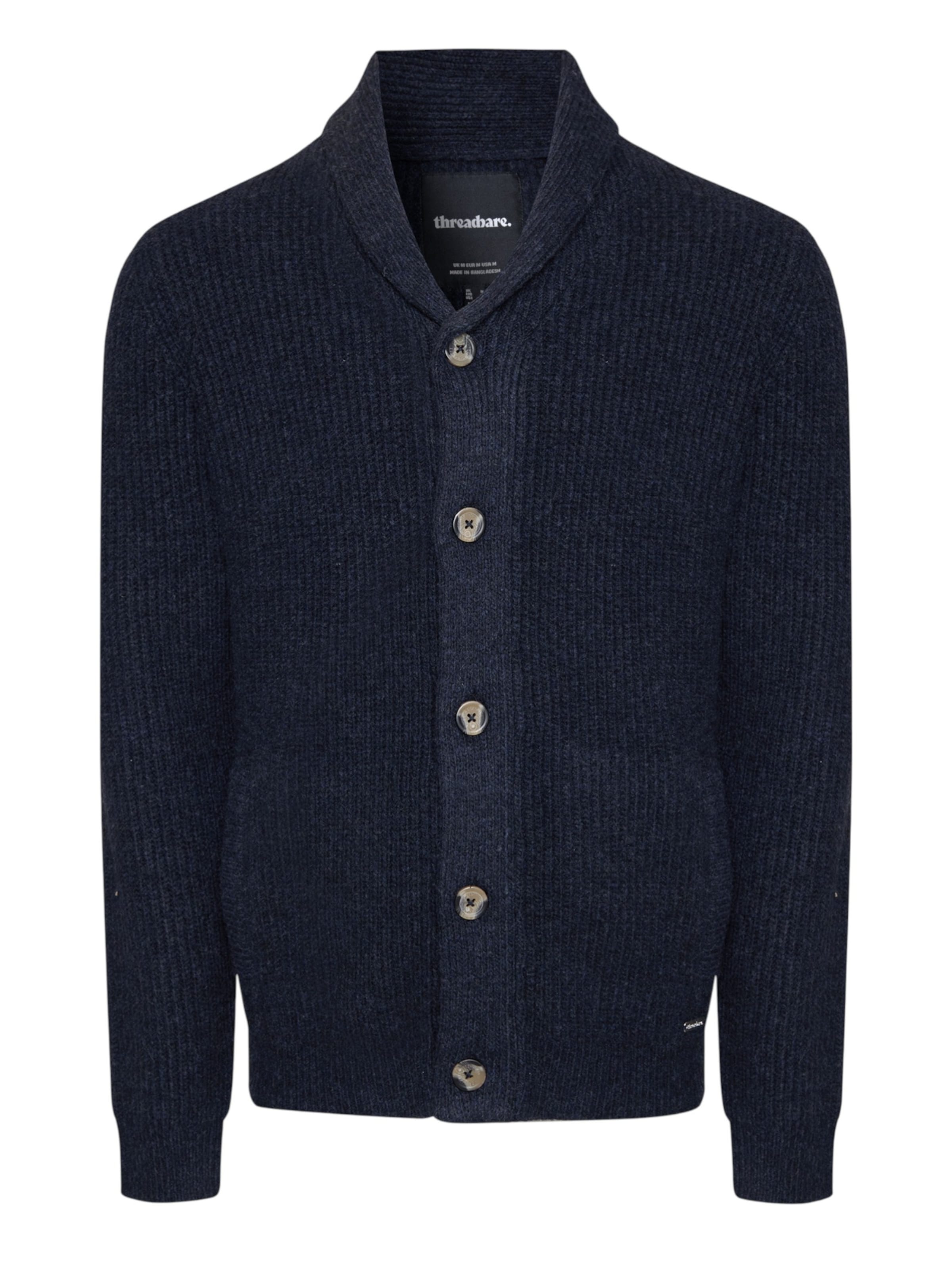 Threadbare Strickjacke 'Needham' in Blau: Vorderseite