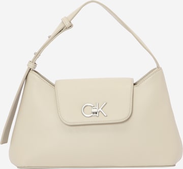 Calvin Klein - Bolso de hombro en beige: frente