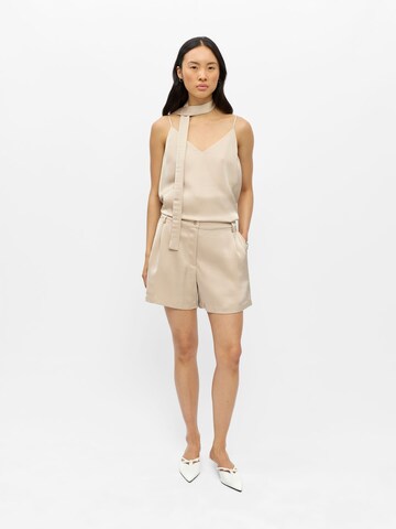 OBJECT Loosefit Bandplooibroek in Beige