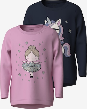 Maglietta 'NMFVIX' di NAME IT in blu: frontale