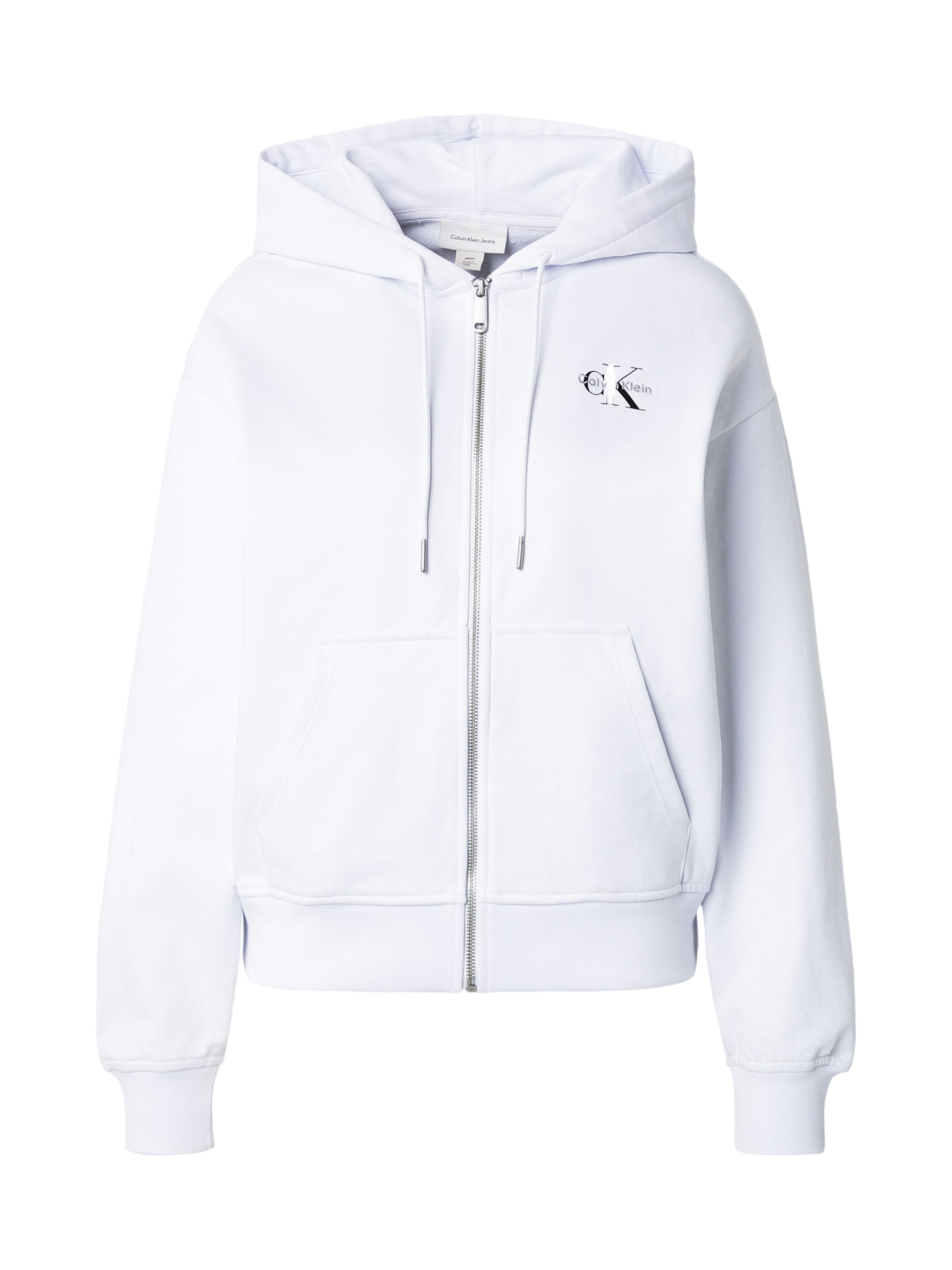 Calvin Klein Jeans Sweatvest in Wit: voorkant