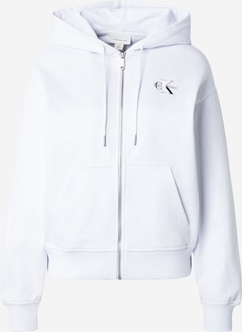 Calvin Klein Jeans Sweatvest in Wit: voorkant