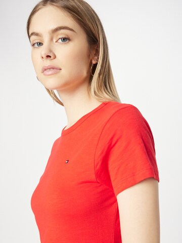 TOMMY HILFIGER T-Shirt '1985 Slim Slub' in Rot