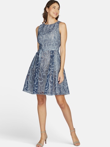 Robe de cocktail KLEO en bleu : devant