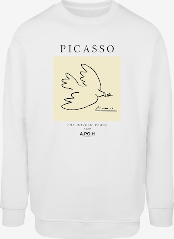 Merchcode Sweatshirt 'Apoh - Picasso Dove' in White: front