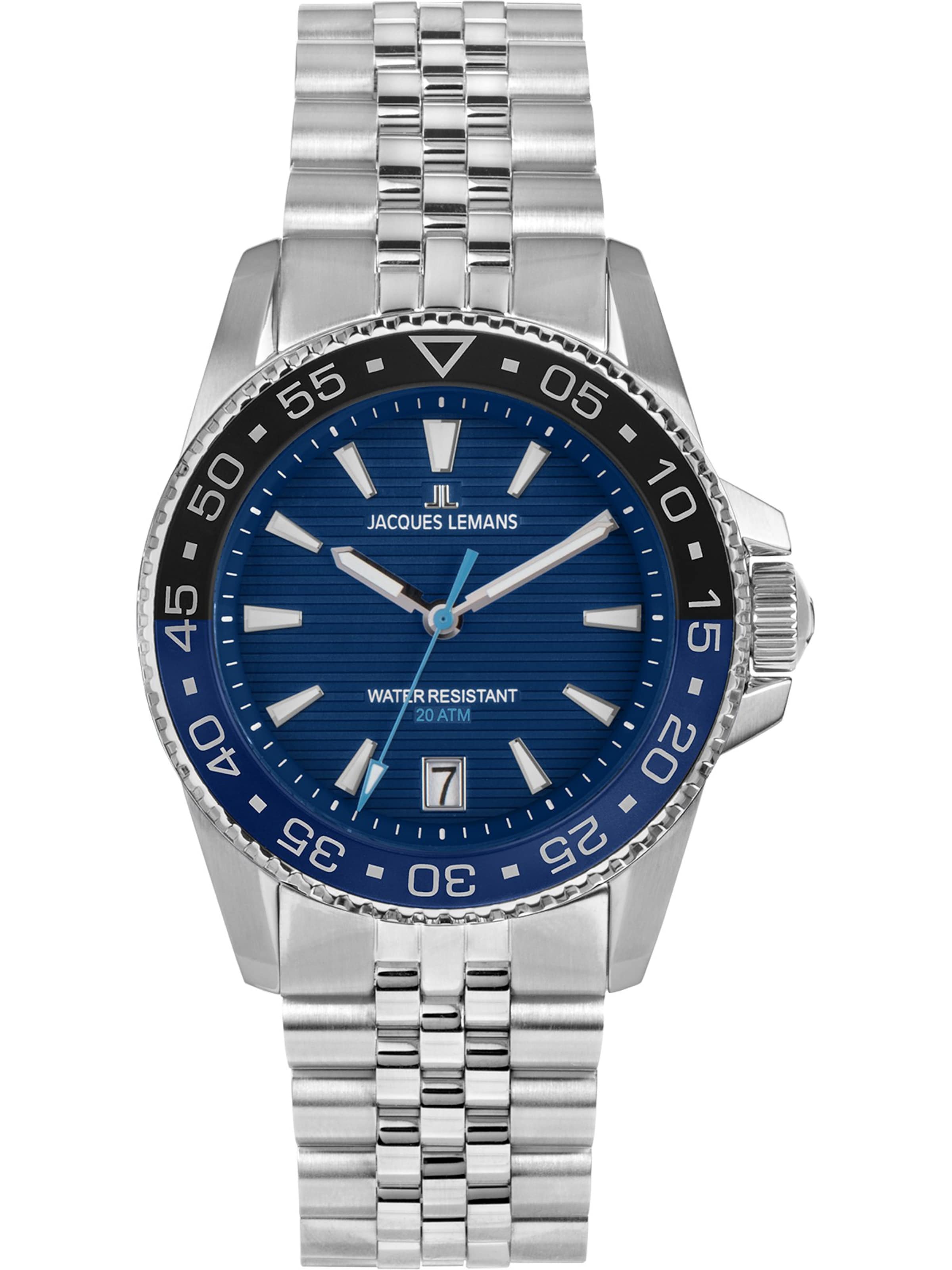 Jacques Lemans Analoguhr in Blau: Vorderseite