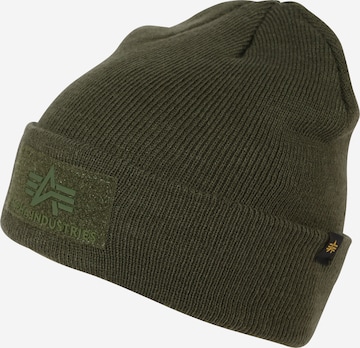 ALPHA INDUSTRIES Beanie in Green: front