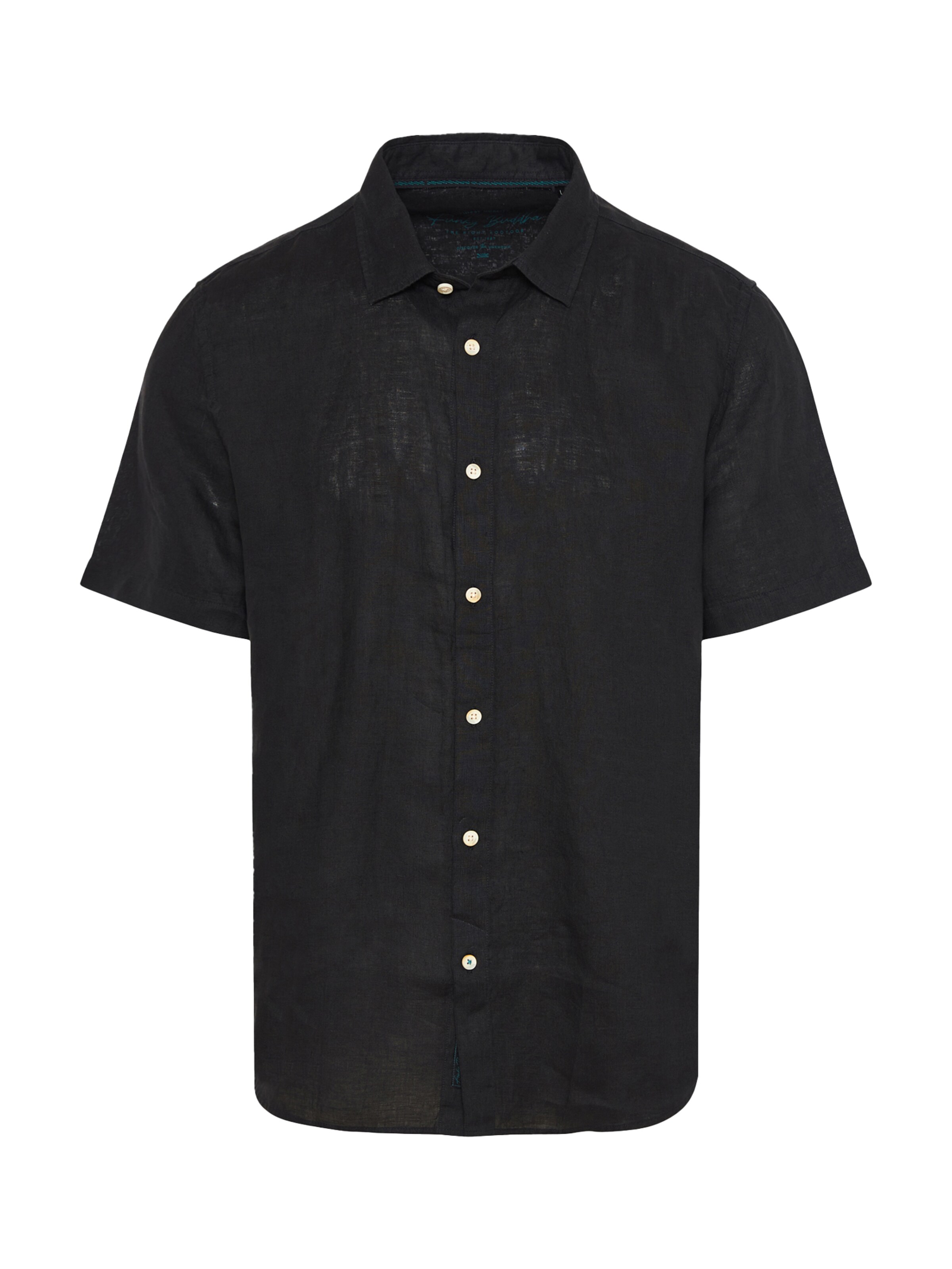 Funky Buddha Rovný strih Košeľa - Čierna: predná strana