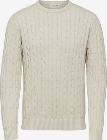 Pull-over SELECTED HOMME en blanc : devant