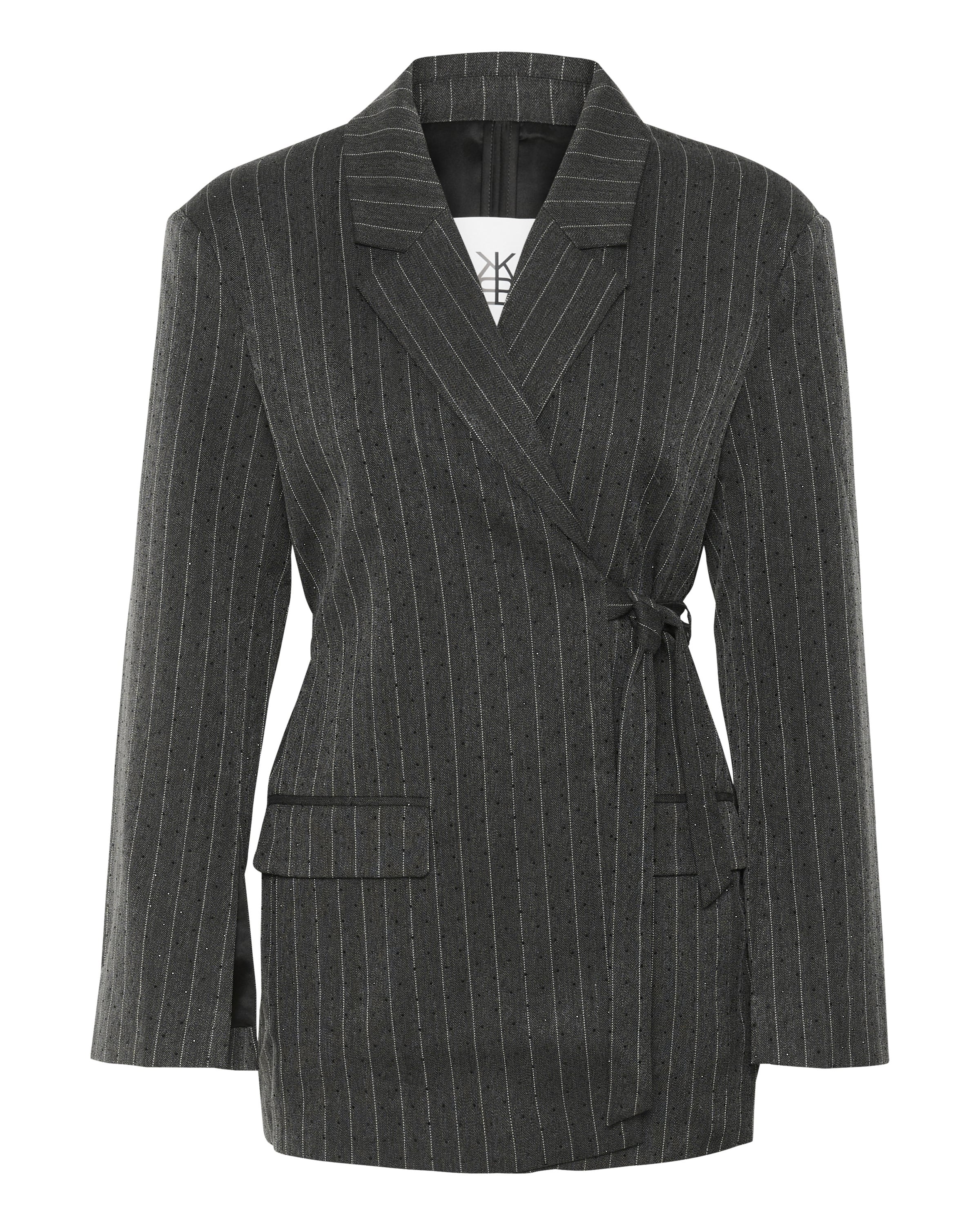 KAREN BY SIMONSEN Blazer 'Tonja' i mørkegrå / hvid, Produktvisning