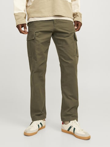 JACK & JONES Loosefit Cargobukser 'JPSTKane JJBarkley' i grøn: forside