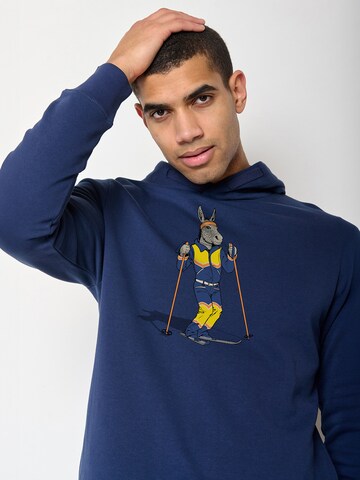 GREENBOMB Sweatshirt 'Animal Donkey Ski' in Blue