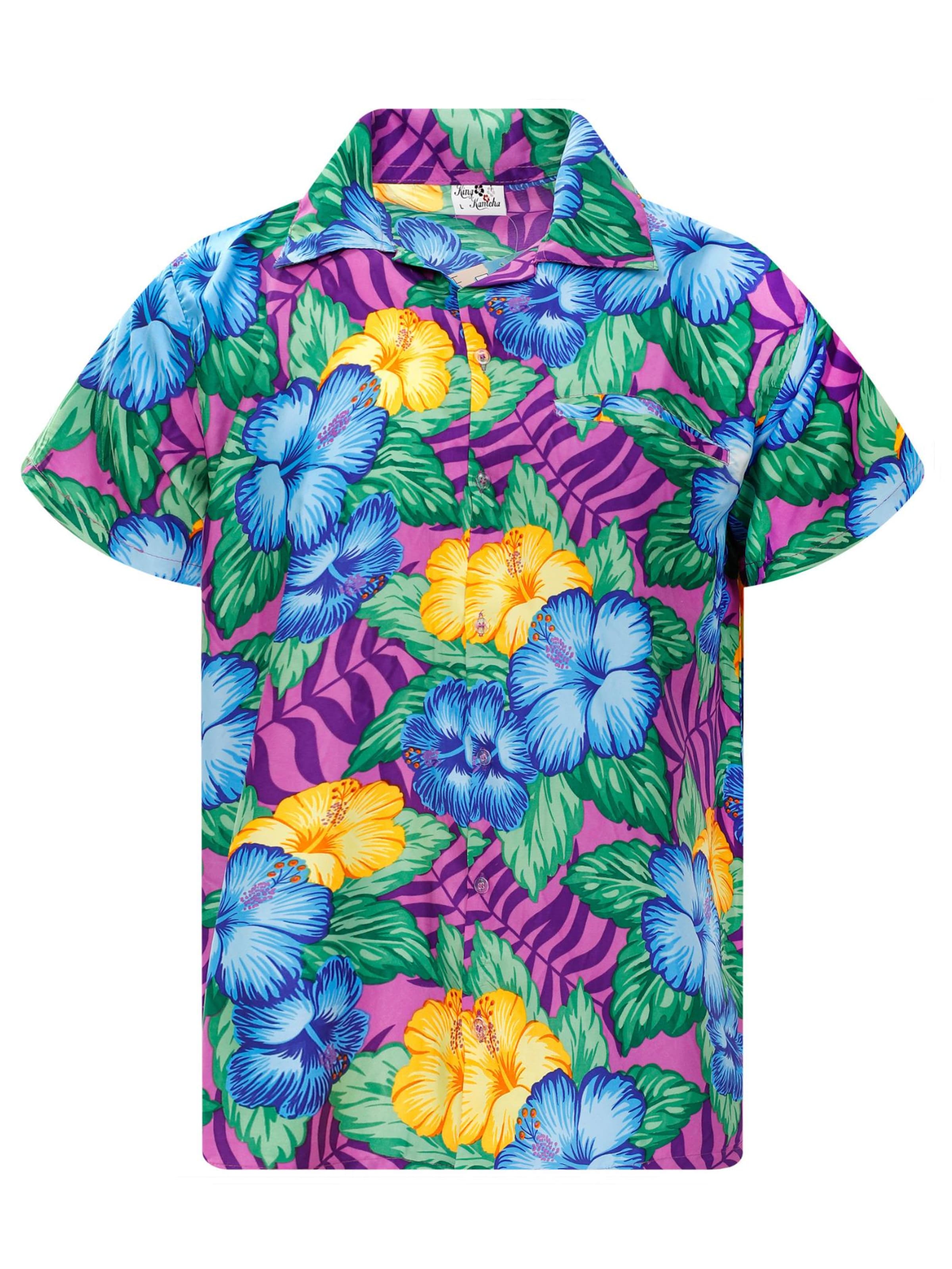 Maglietta 'Wild Flowers' di King Kameha in lilla: frontale