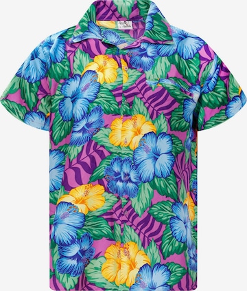 Maglietta 'Wild Flowers' di King Kameha in lilla: frontale
