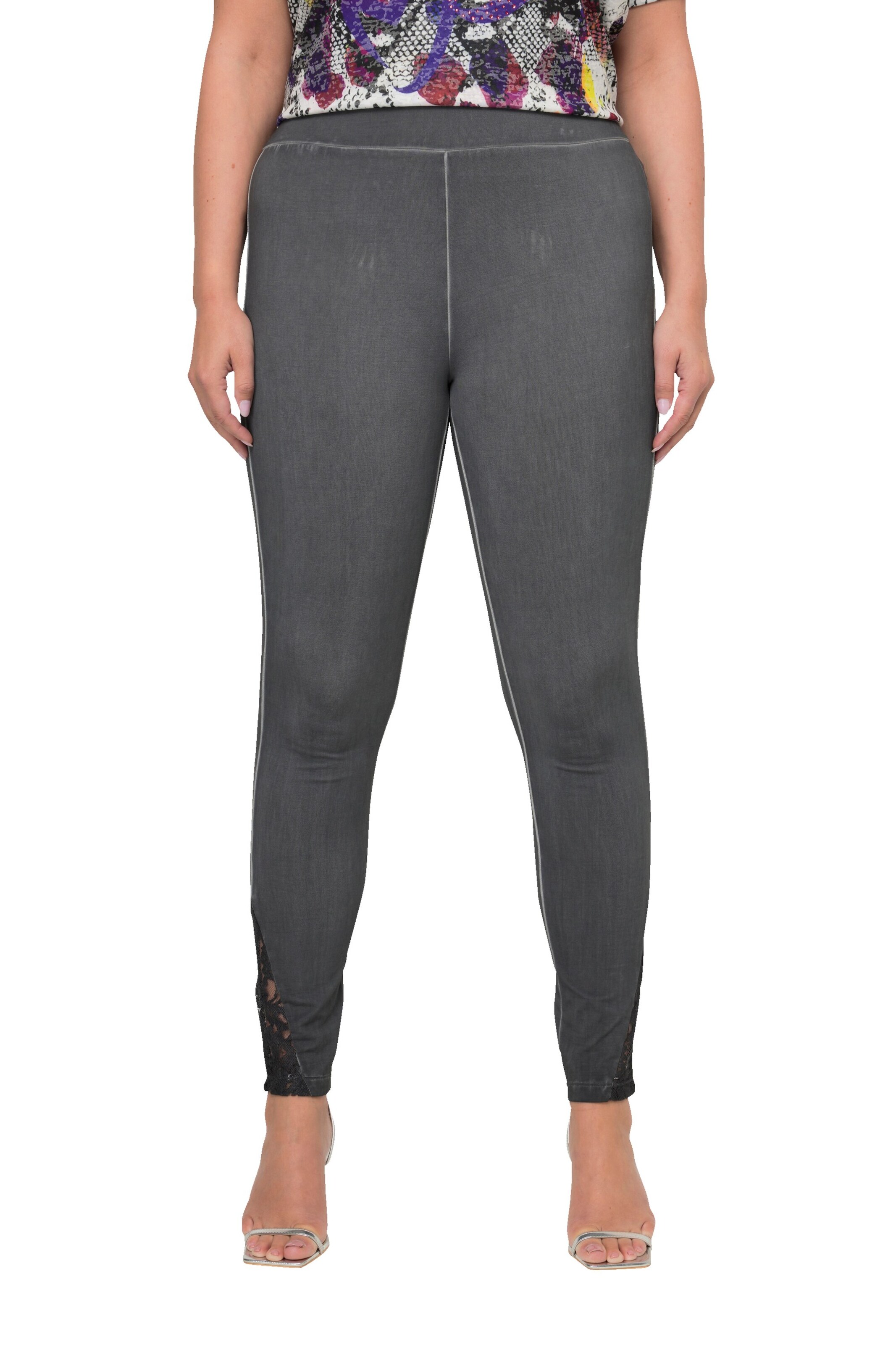 MIAMODA Skinny Trousers in Grey: front