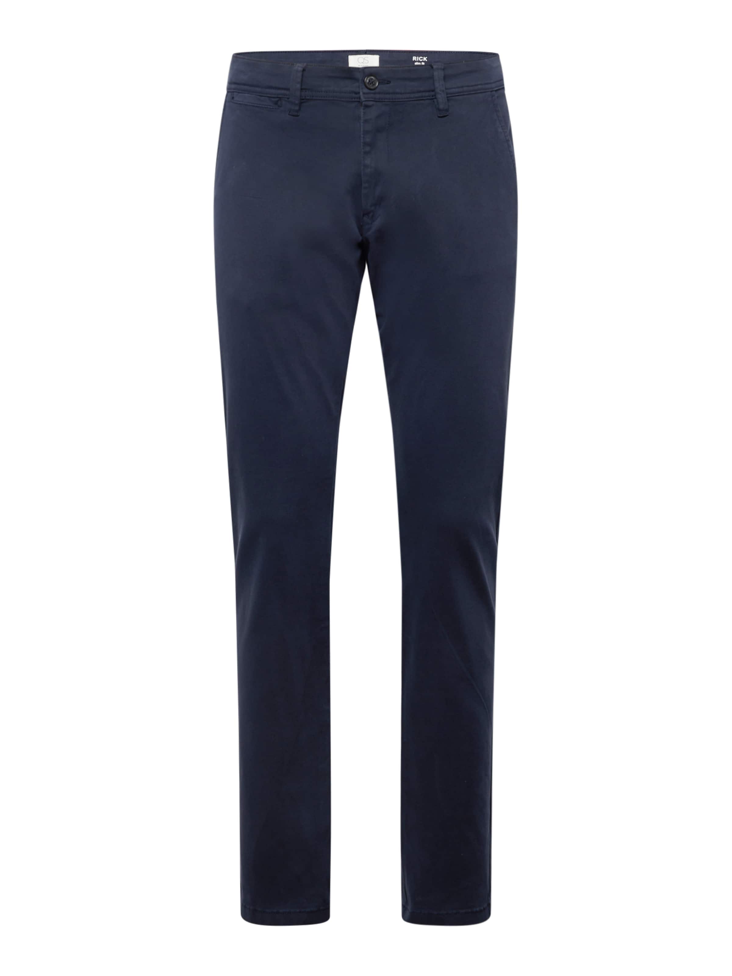 QS Slimfit Chino in Blauw: voorkant