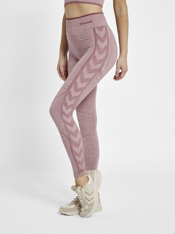 Hummel Skinny Sportbroek in Lila: voorkant