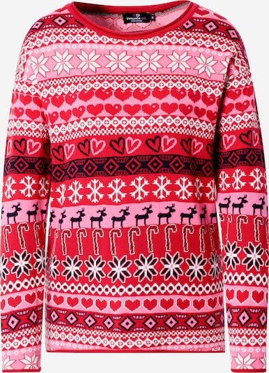Zwillingsherz Sweater 'Christmas Time' in pink / grenadine / black / white, Item view