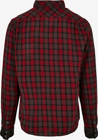 Brandit Comfort fit Button Up Shirt in Red