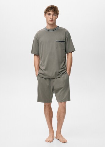 MANGO MAN Short Pajamas in Green: front