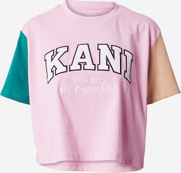 T-shirt Karl Kani en rose : devant