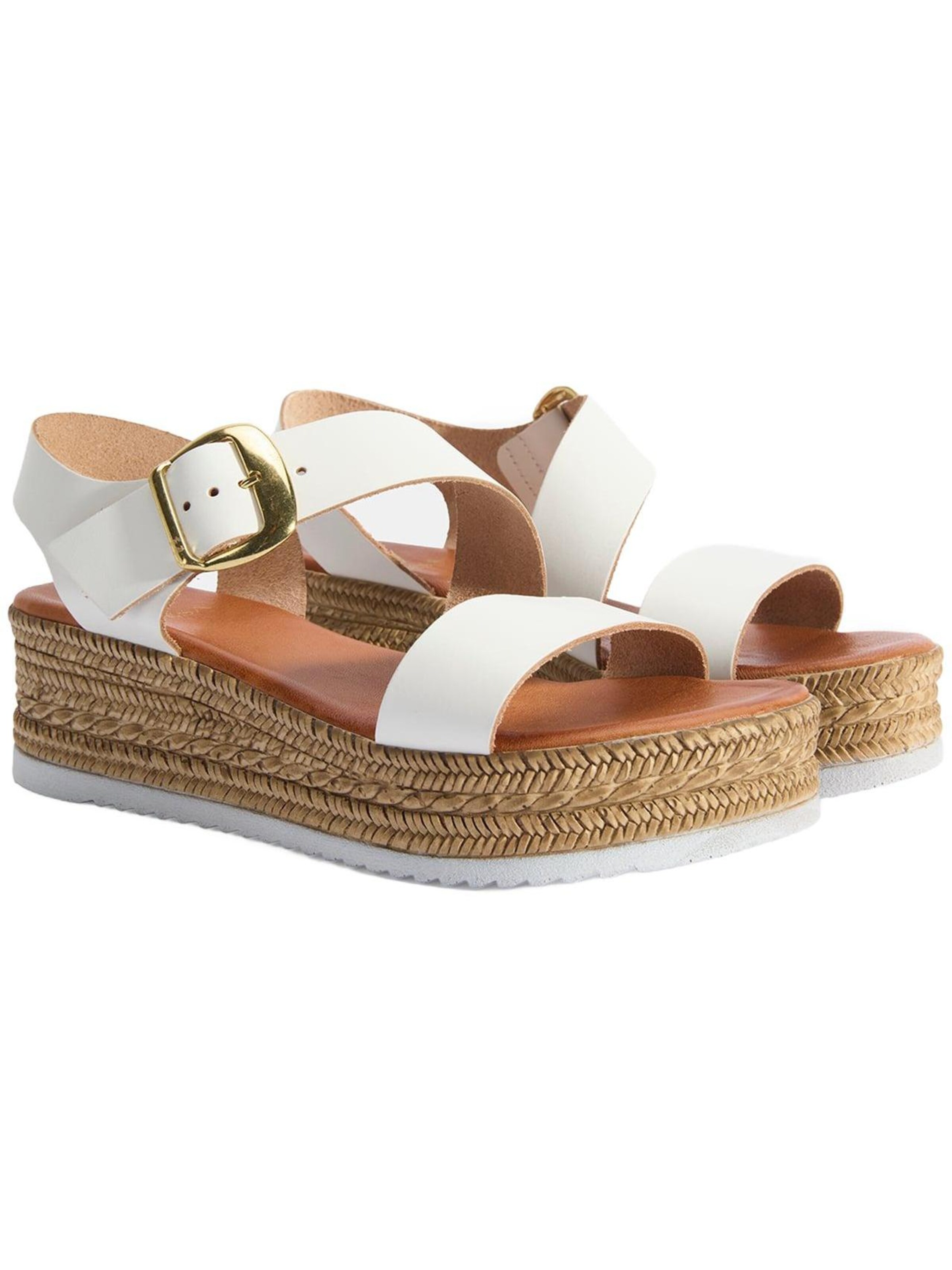 Desa Sandals 'Keilsandalen' in White: front