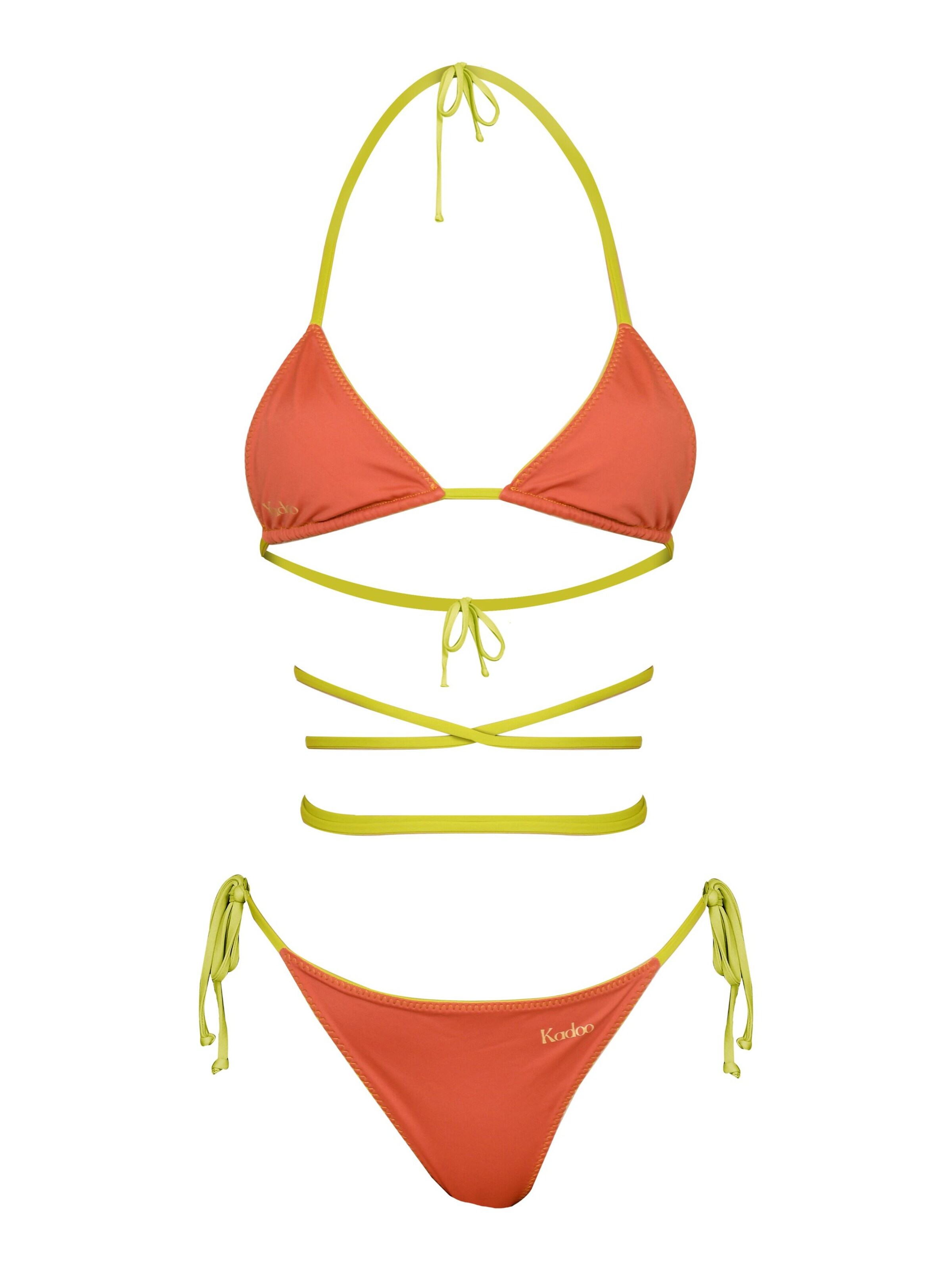 Kadoo Triangel Bikini 'ECONYL® Catch me Joker Set 2-tlg. wendbar' in Oranje: voorkant