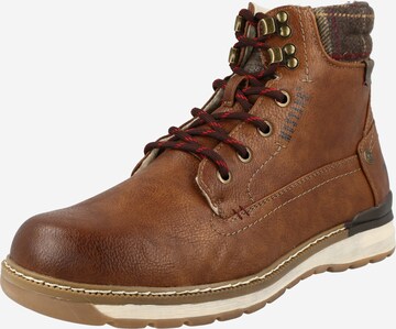 MUSTANG Lace-Up Boots in Brown: front