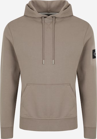 Sweat-shirt Calvin Klein Jeans en beige : devant