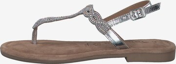 TAMARIS T-Bar Sandals in Silver