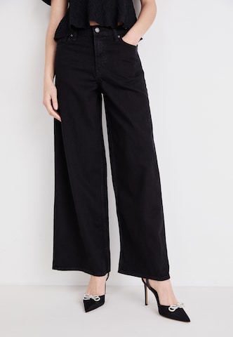 Wide leg Jeans de la GAP pe negru: față