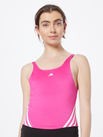 ADIDAS PERFORMANCE Sports Top 'Train Icons 3-Stripes' in Pink: front
