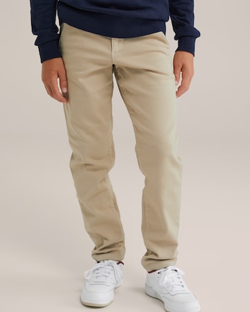 Coupe slim Pantalon WE Fashion en beige : devant