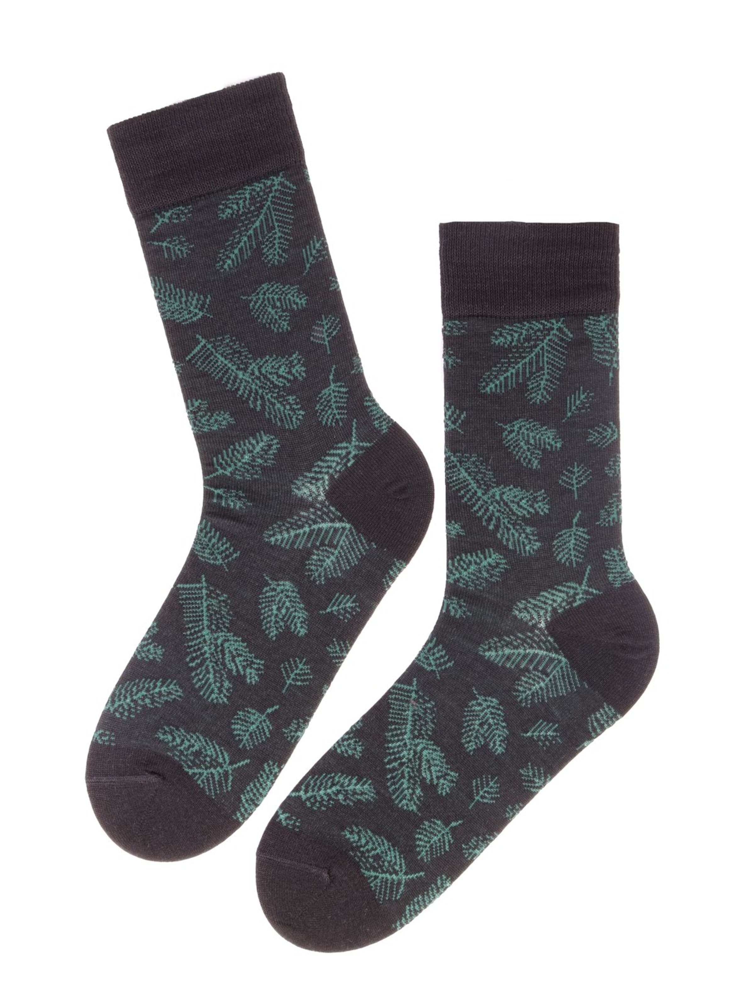 Chaussettes 'TREEPEOPLE merino socks' Sokisahtel en noir : devant
