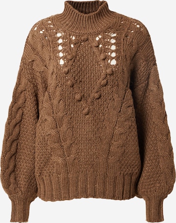 OBJECT Sweter 'ALISON' w kolorze brązowy: przód