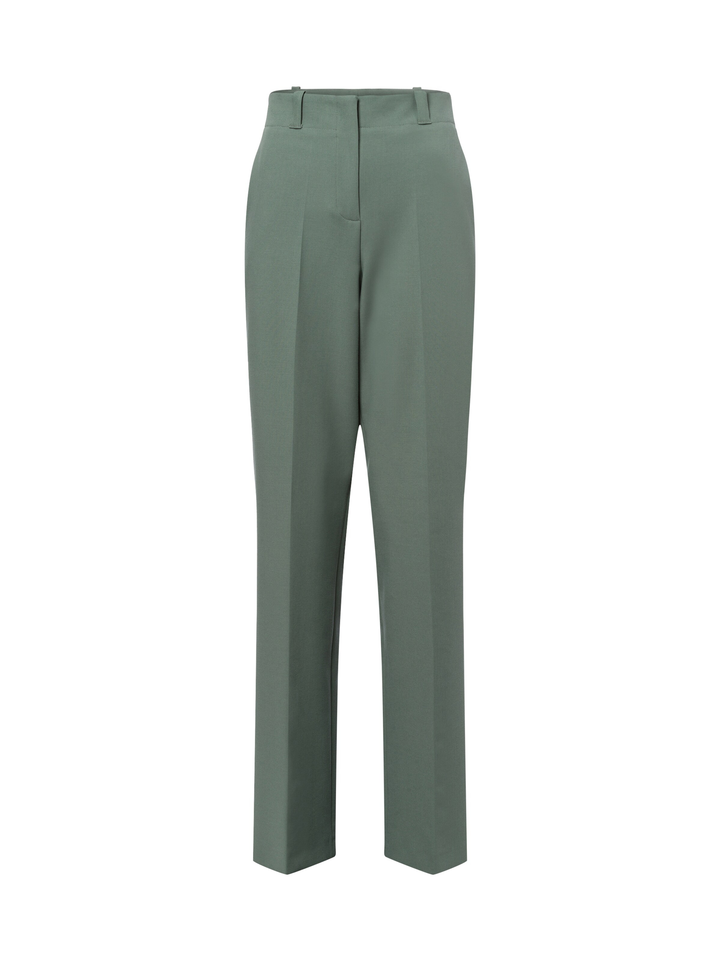 HUGO Regular Trousers with creases ' Hulana ' in Green: front
