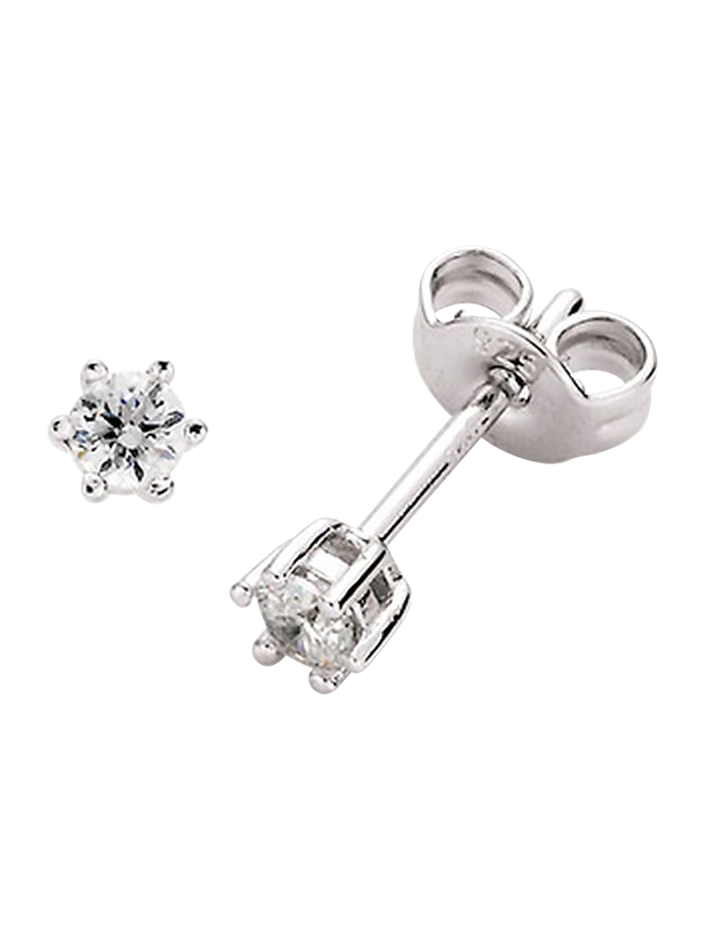 Smart Jewel - Brincos 'Solitär' em prata: frente