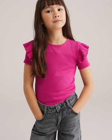 WE Fashion Тениска 'Meisjes' в розово: отпред