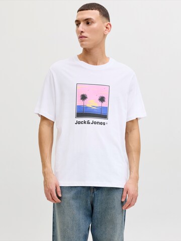 JACK & JONES Koszulka 'JJPERRY' w kolorze biały: przód