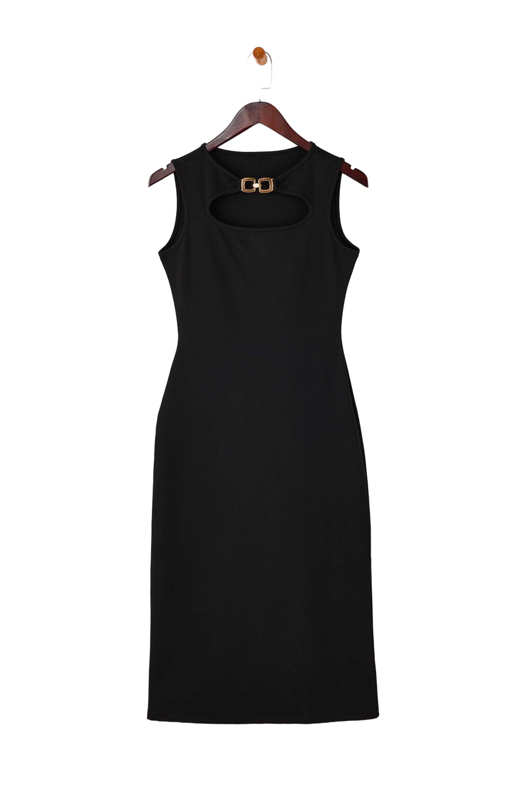 Trendyol - Vestido de tubo en negro: frente