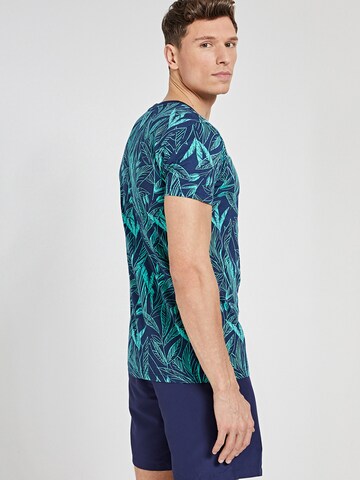 Shiwi Shirt 'Scratched Leaves' in Blue