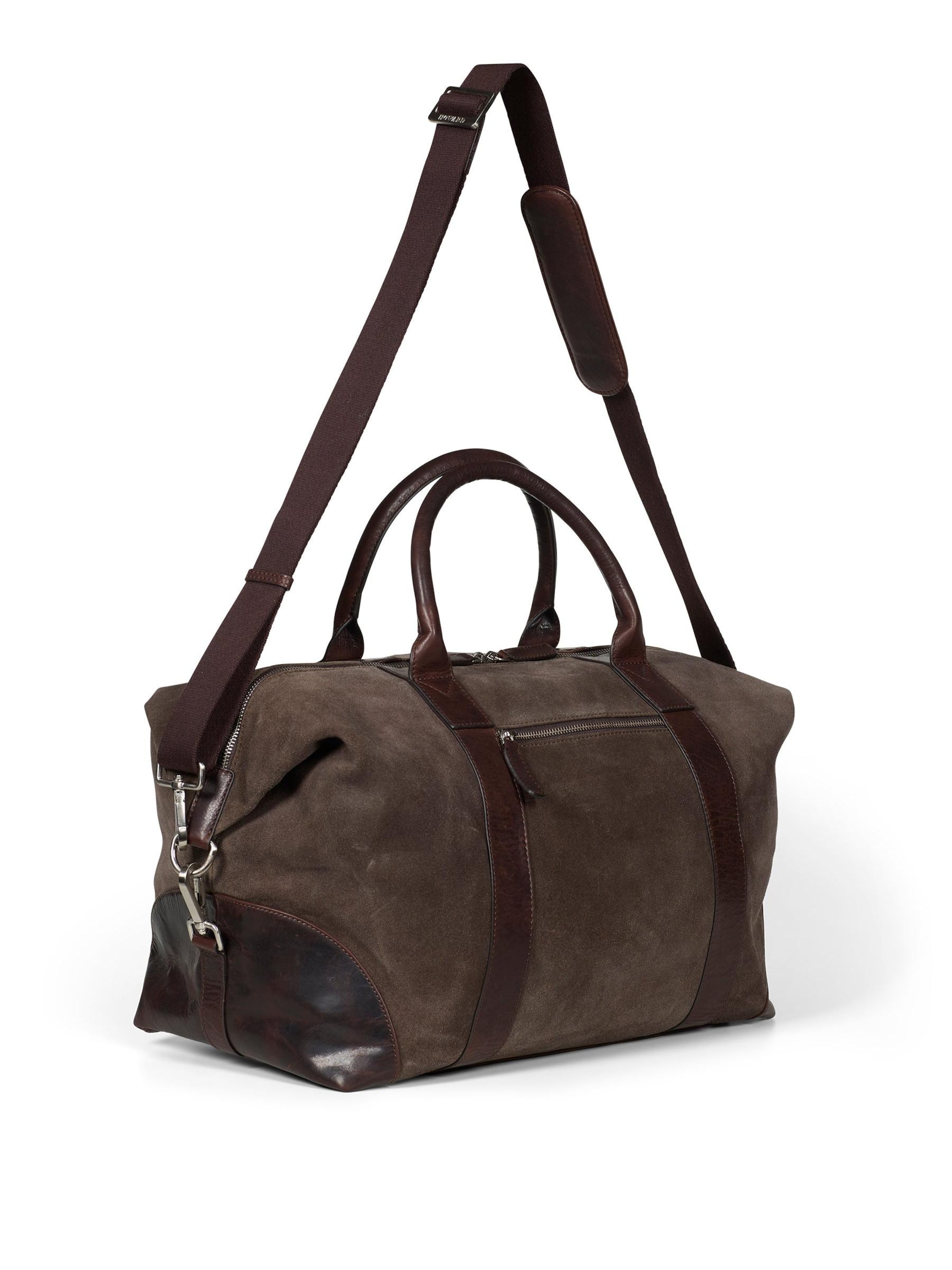 Howard London - Bolsa de fin de semana 'Weekend Bag Steven Suede Brown' en marrón