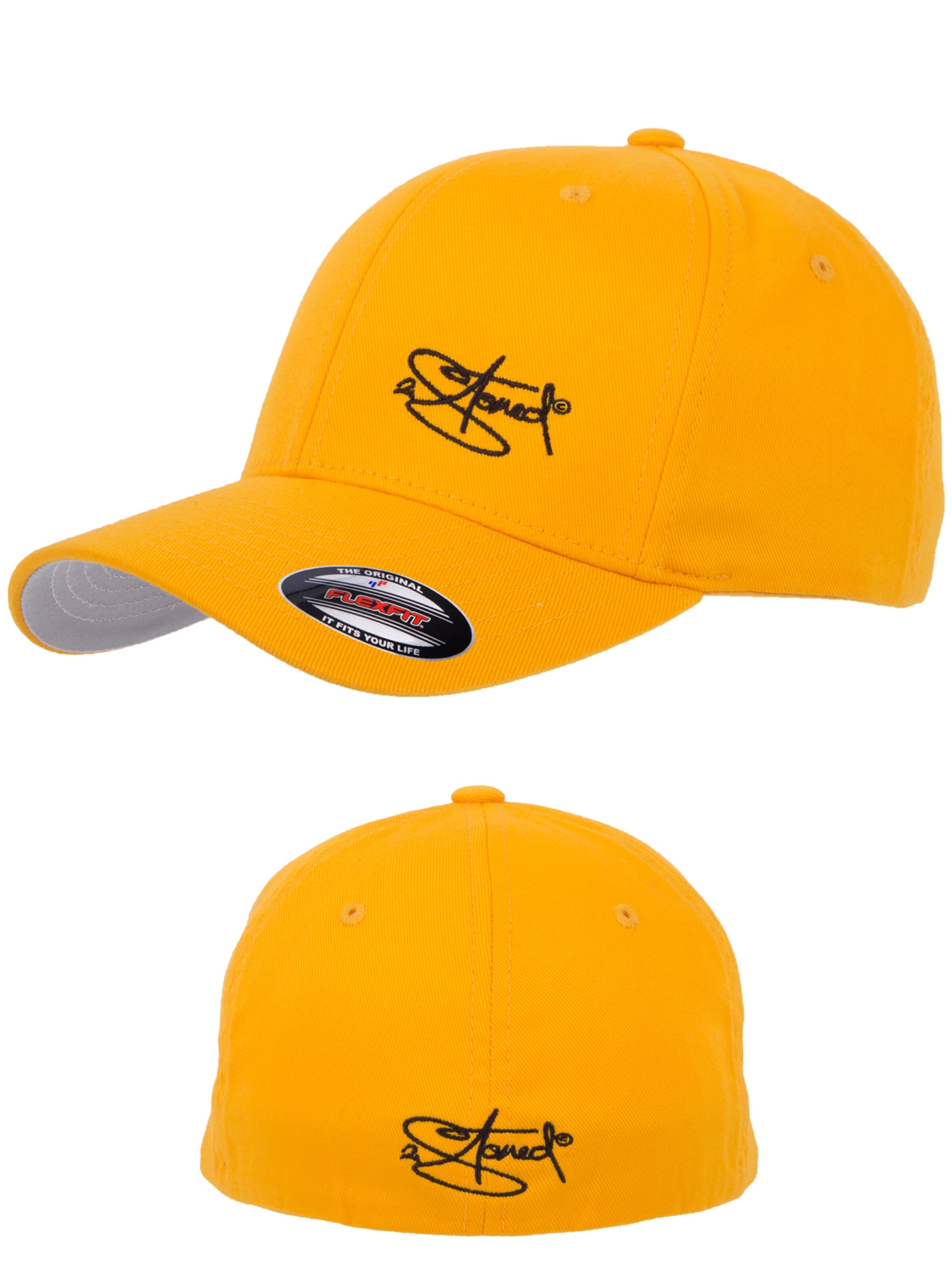 2Stoned Cap 'Flexfit Wooly Combed Classic' in Gold: front