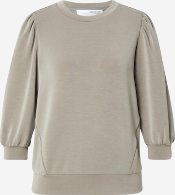 SELECTED Sweatshirt 'SLFTenny' in Groen: voorkant
