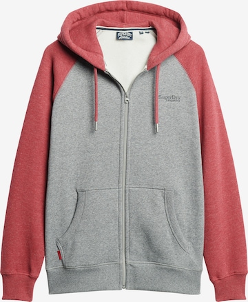 Superdry Sweat jacket 'Essential' in Grey: front
